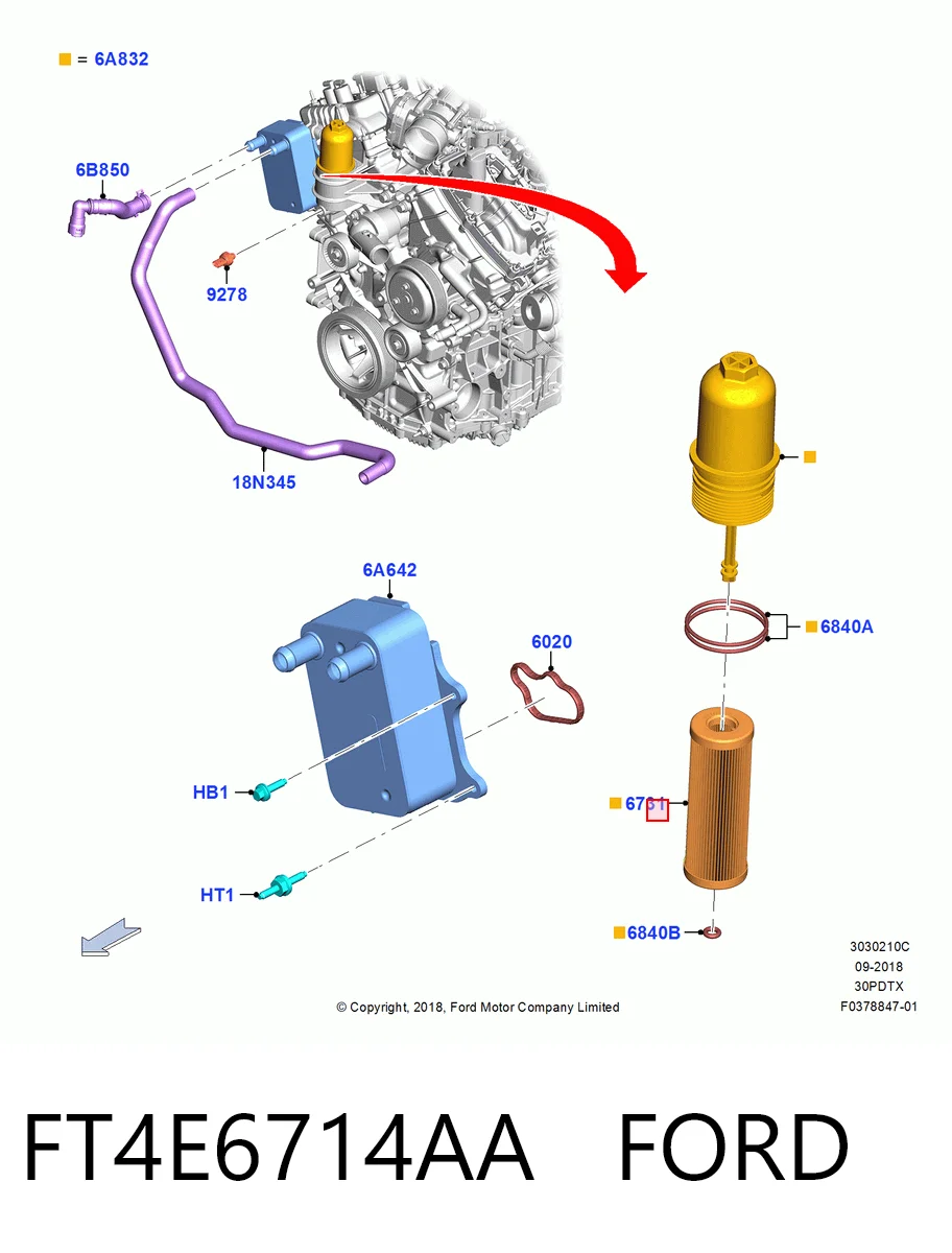 FT4E6714AA Ford Фільтр масла