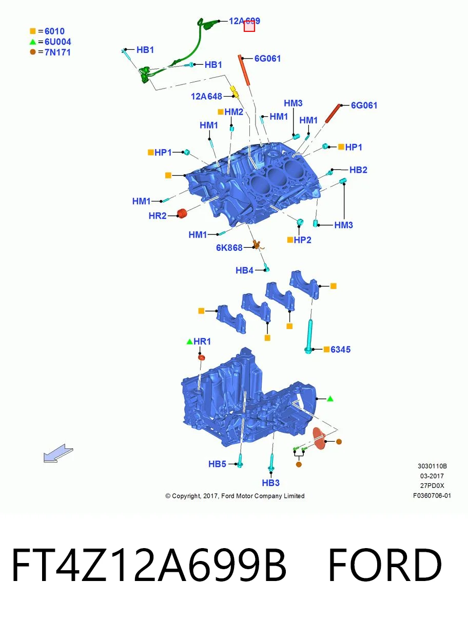 FT4Z12A699B Ford Датчик детонації