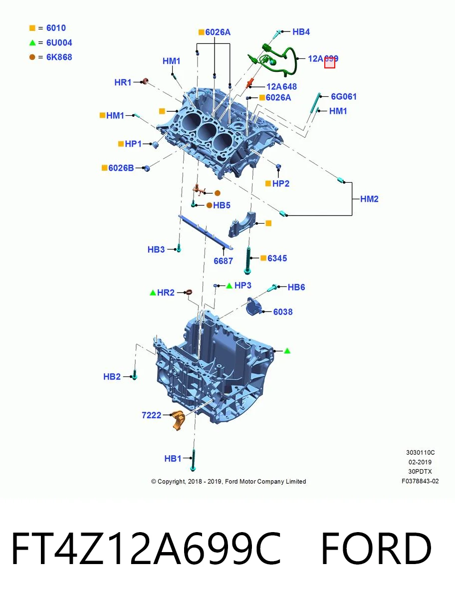 FT4Z12A699C Ford Датчик детонації