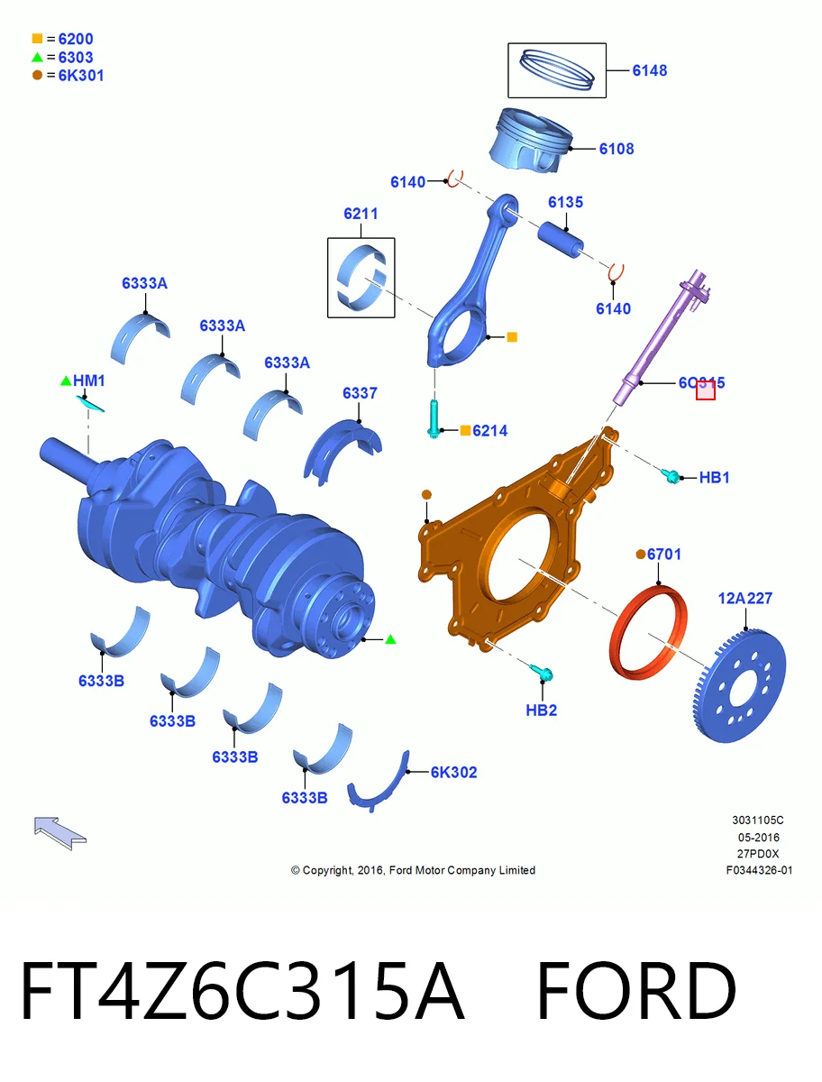 FT4Z6C315A Ford Повітряний фільтр двигуна