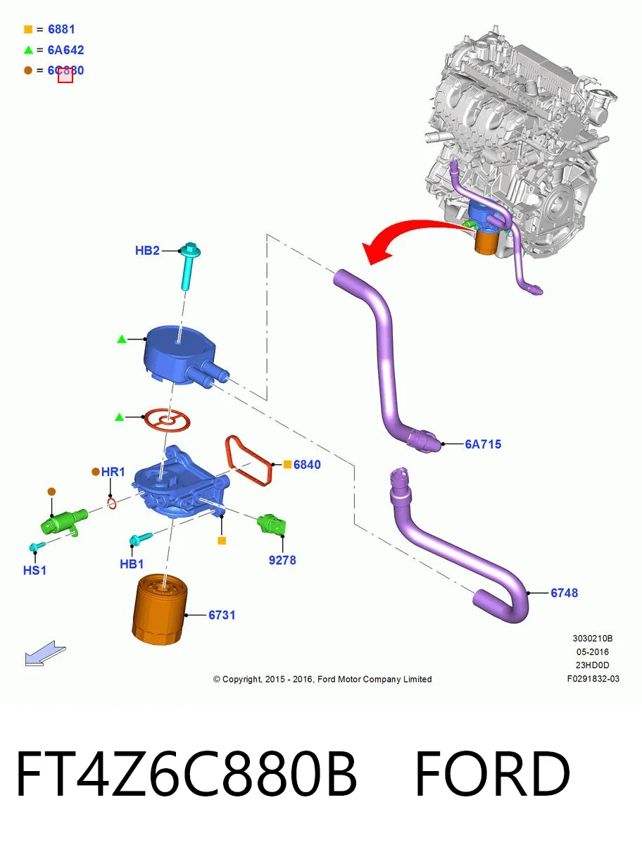 FT4Z6C880B Ford Клапан регулювання тиску масла