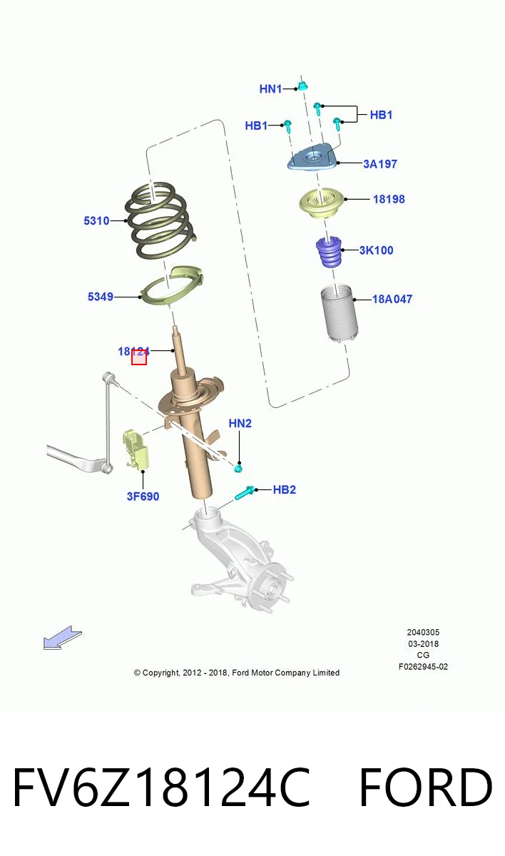 FV6Z18124C Ford Ліва передня стійка