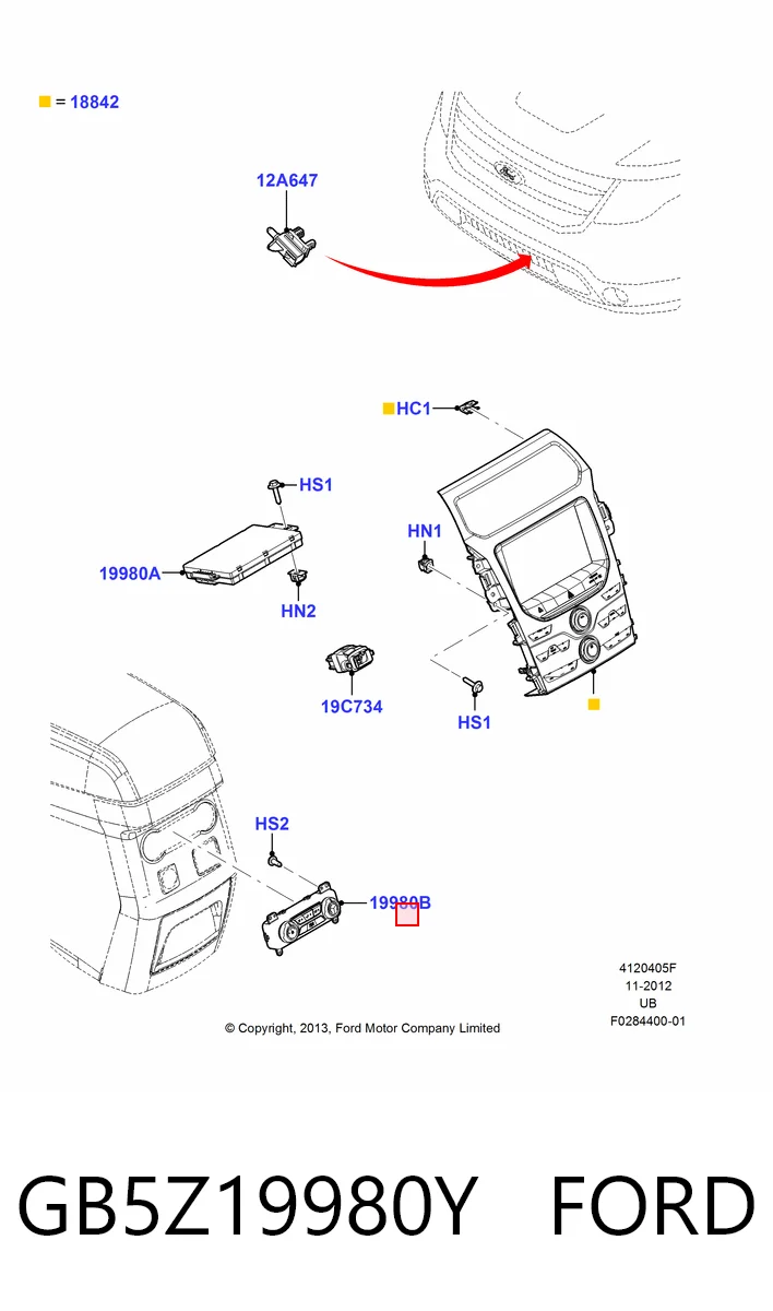 Механізм управління кондиціонером на Ford Explorer  U5