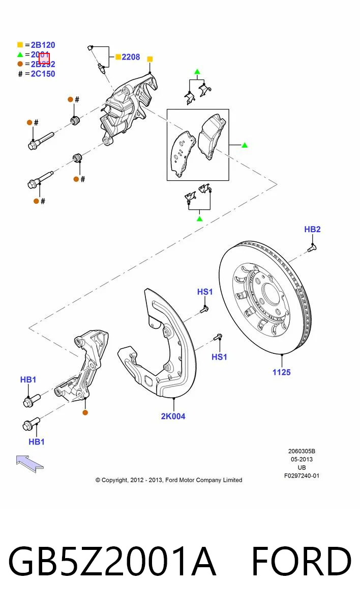 GB5Z2001A Ford Передні гальмівні колодки