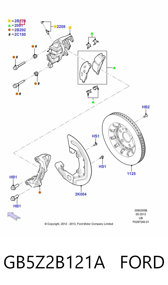 GB5Z2B121A Ford Супорт тормзной