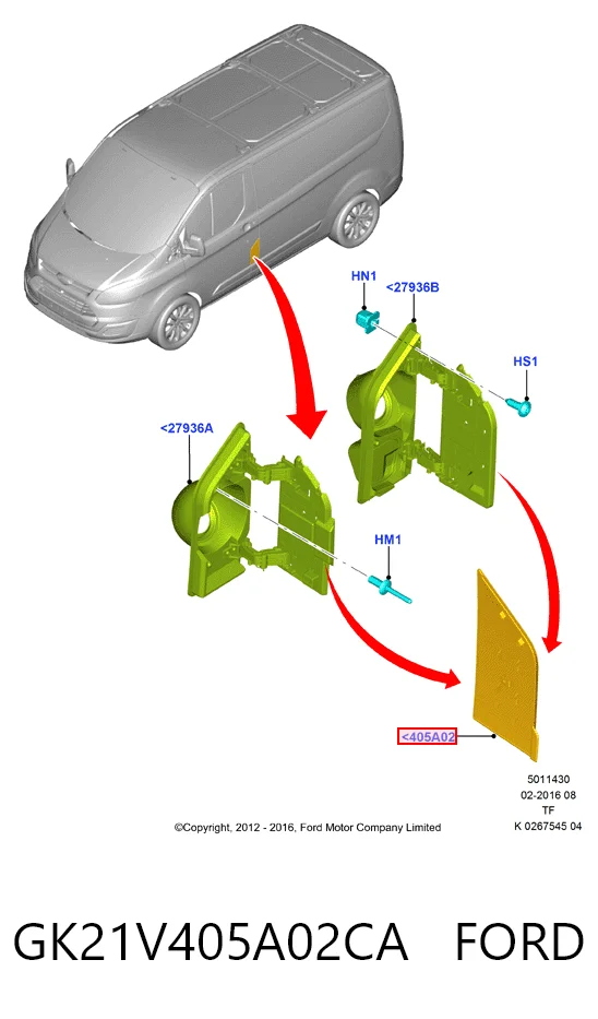 GK21V405A02CA Ford Дверцята бензобака