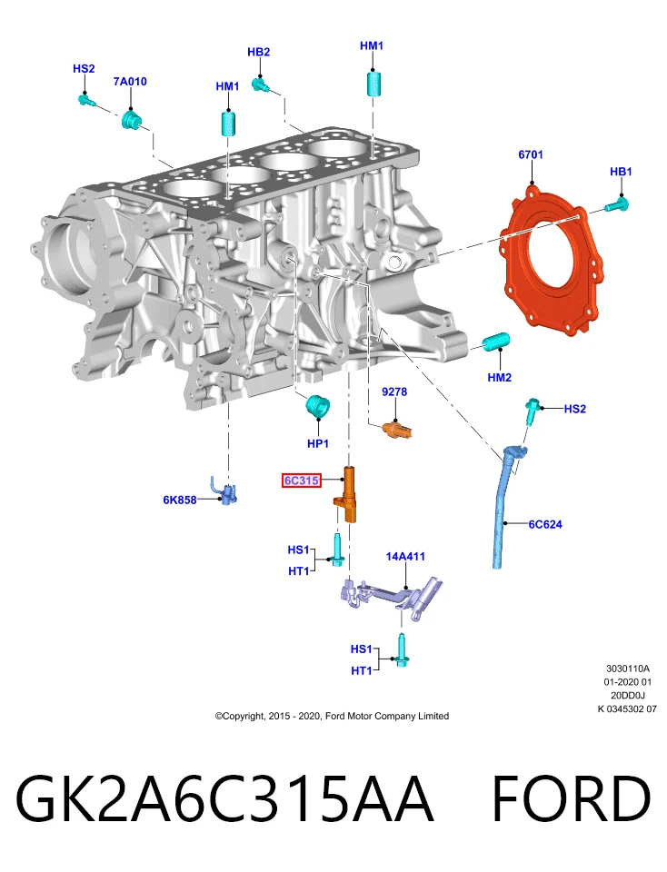 GK2A6C315AA Ford ДПКВ