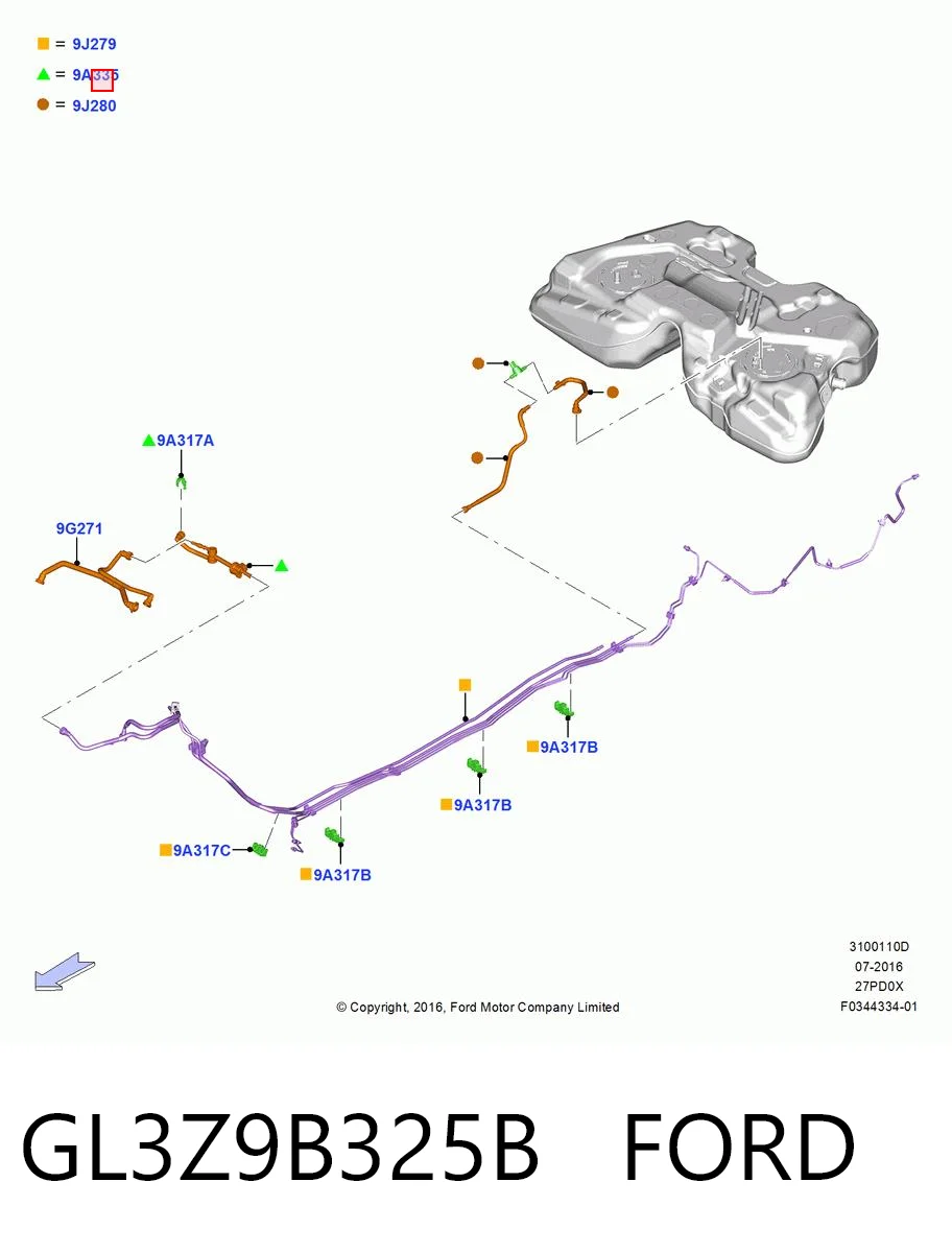 GL3Z9B325B Ford Система управління парами палива
