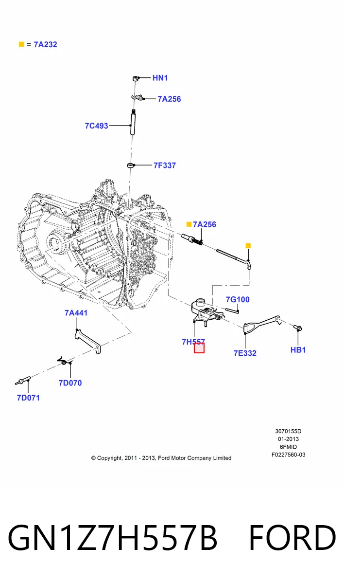 GN1Z7H557B Ford Датчик положення селектора АКПП