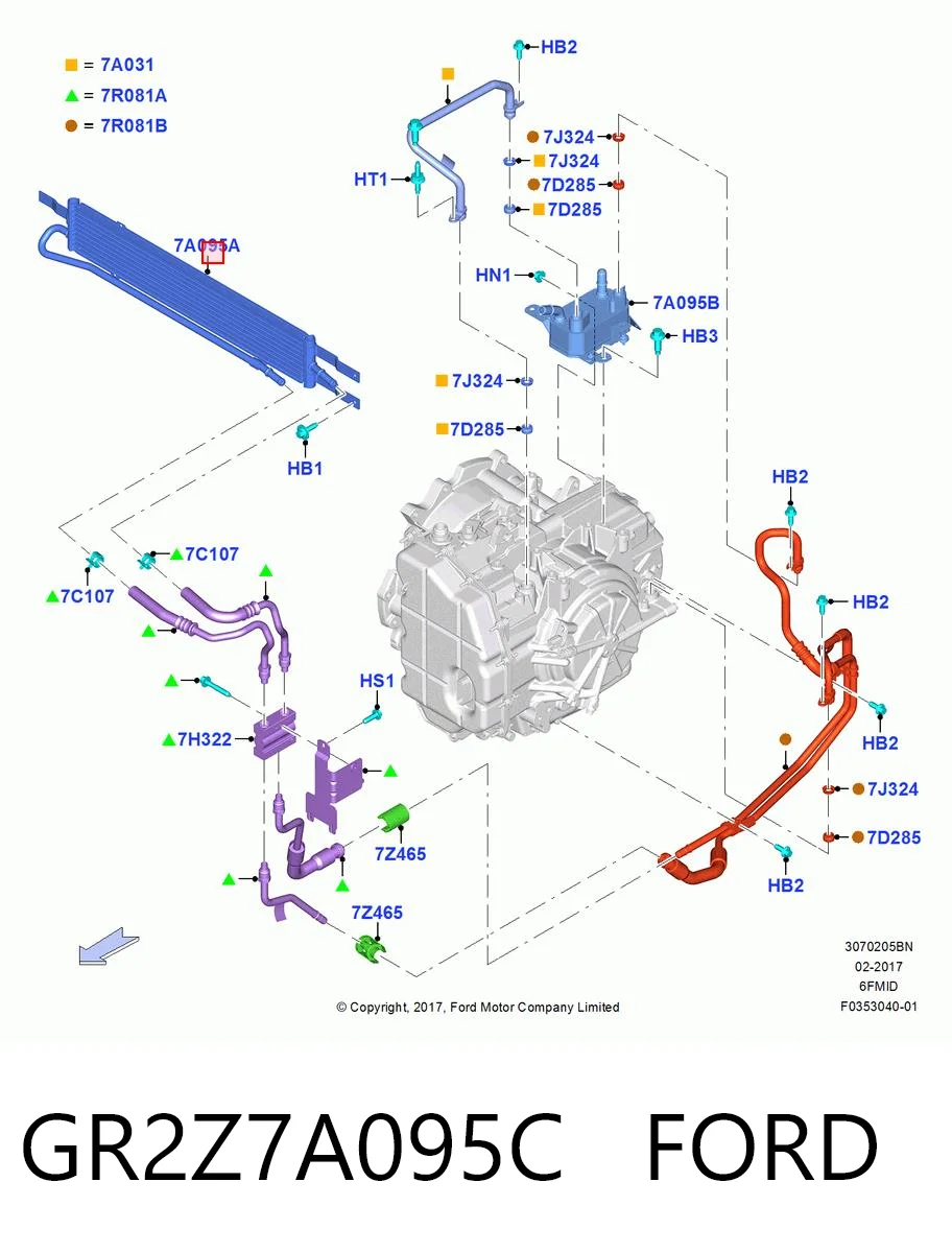 GR2Z7A095C Ford Радіатор охолодження, АКПП