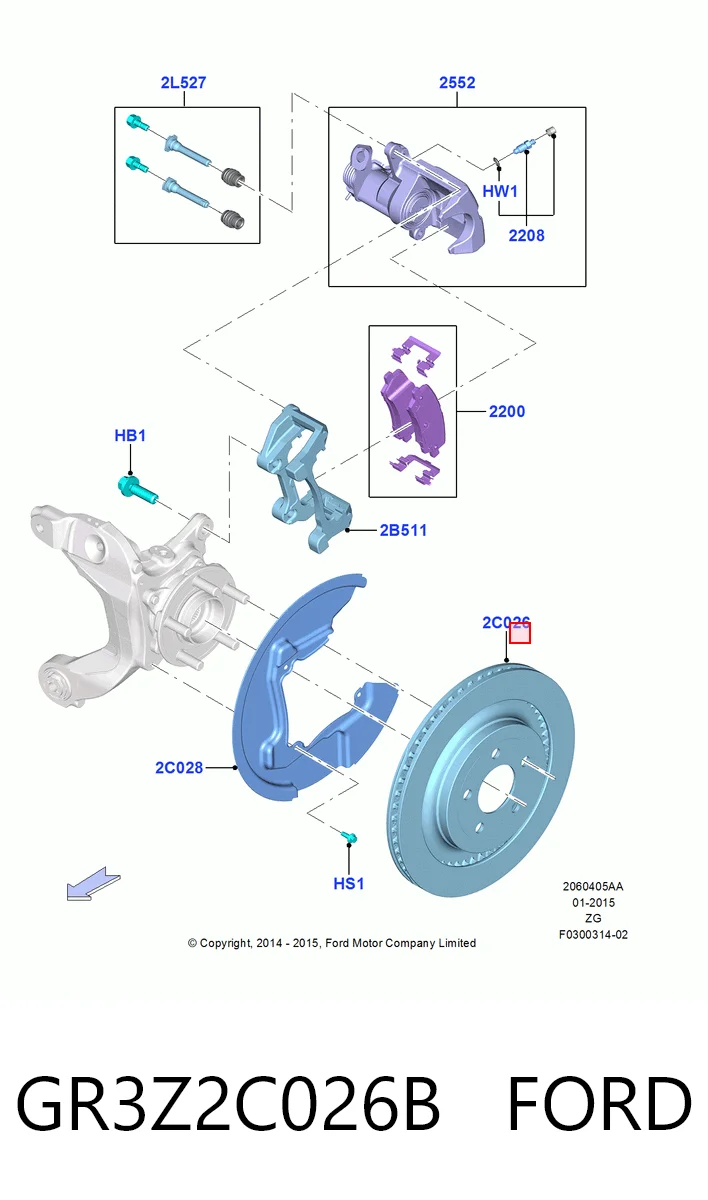 GR3Z2C026B Ford Дискові гальма