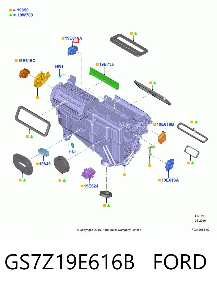 GS7Z19E616B Ford Мотор заслінки печі
