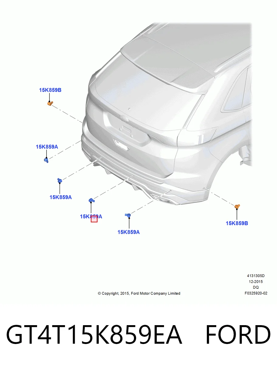 GT4T15K859EA Ford Датчик сигналізації паркування (парктронік), задній бічній