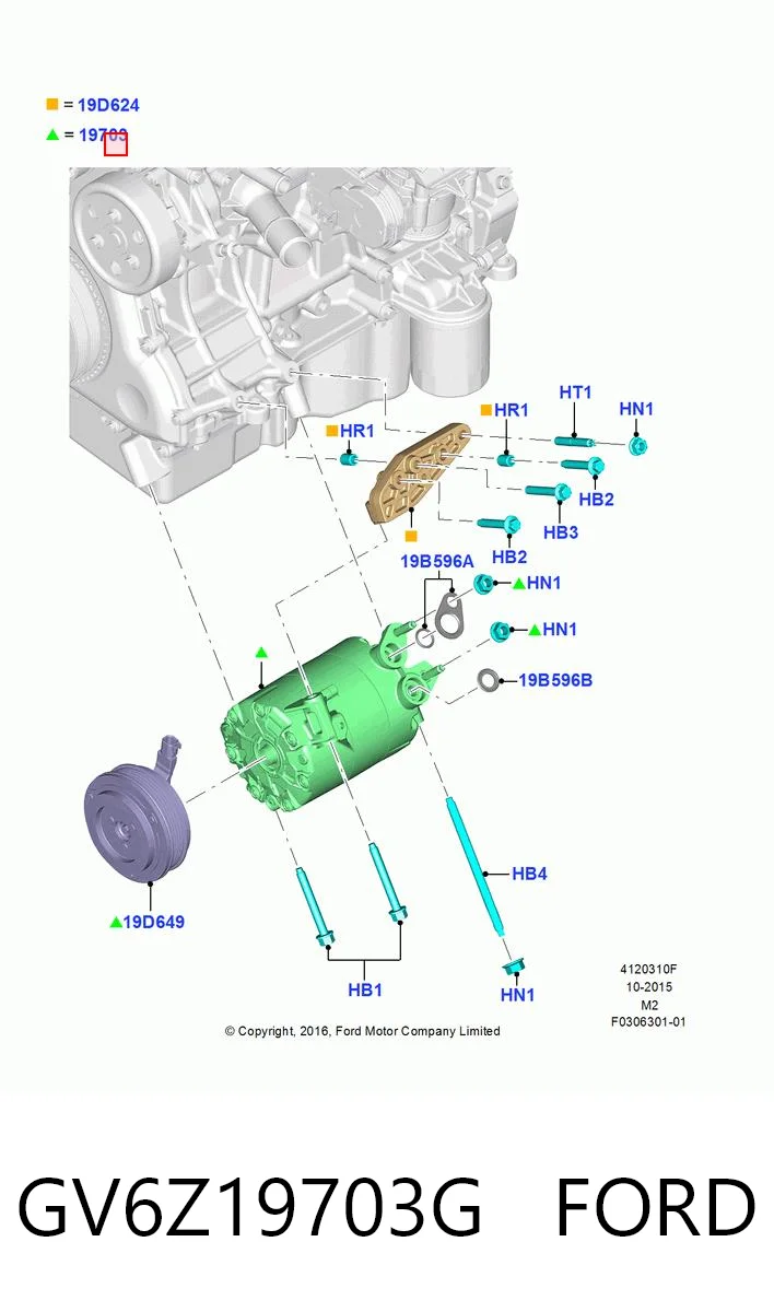 GV6Z19703G Ford Компресор холодоагенту