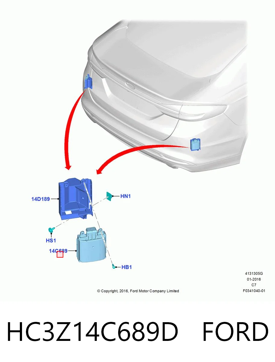 HC3Z14C689D Ford Датчик контролю мертвої зони, задній