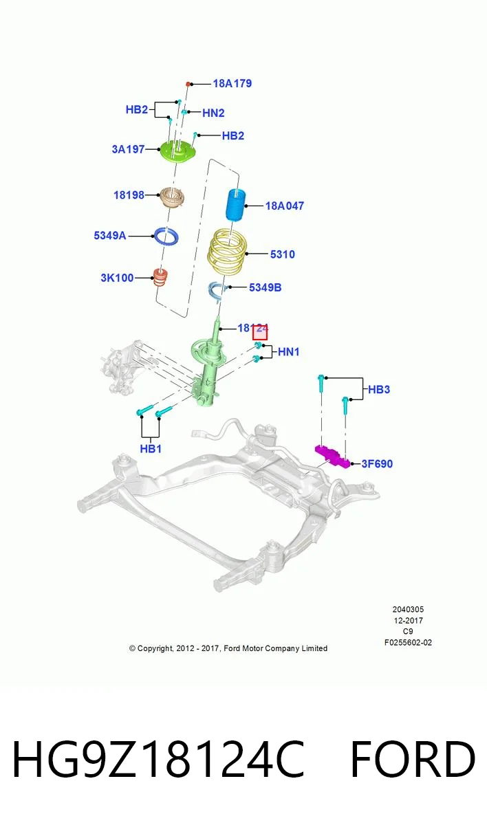 HG9Z18124C Ford Ліва передня стійка