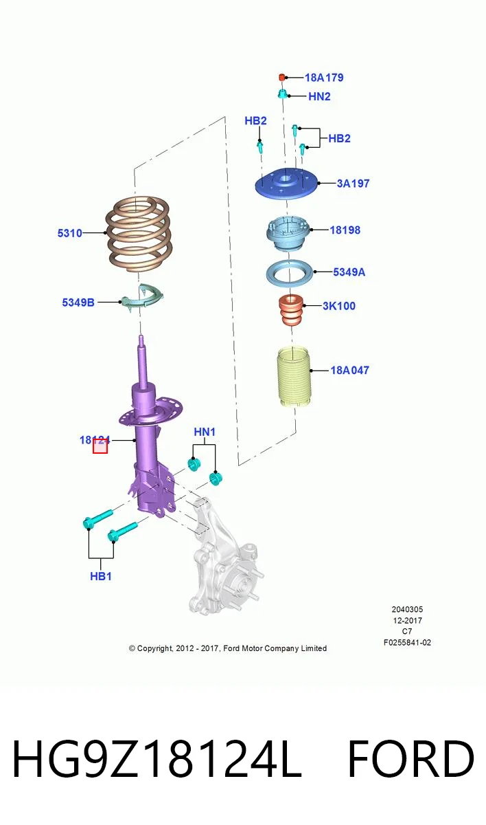 HG9Z18124L Ford Амортизатор передньої підвіски