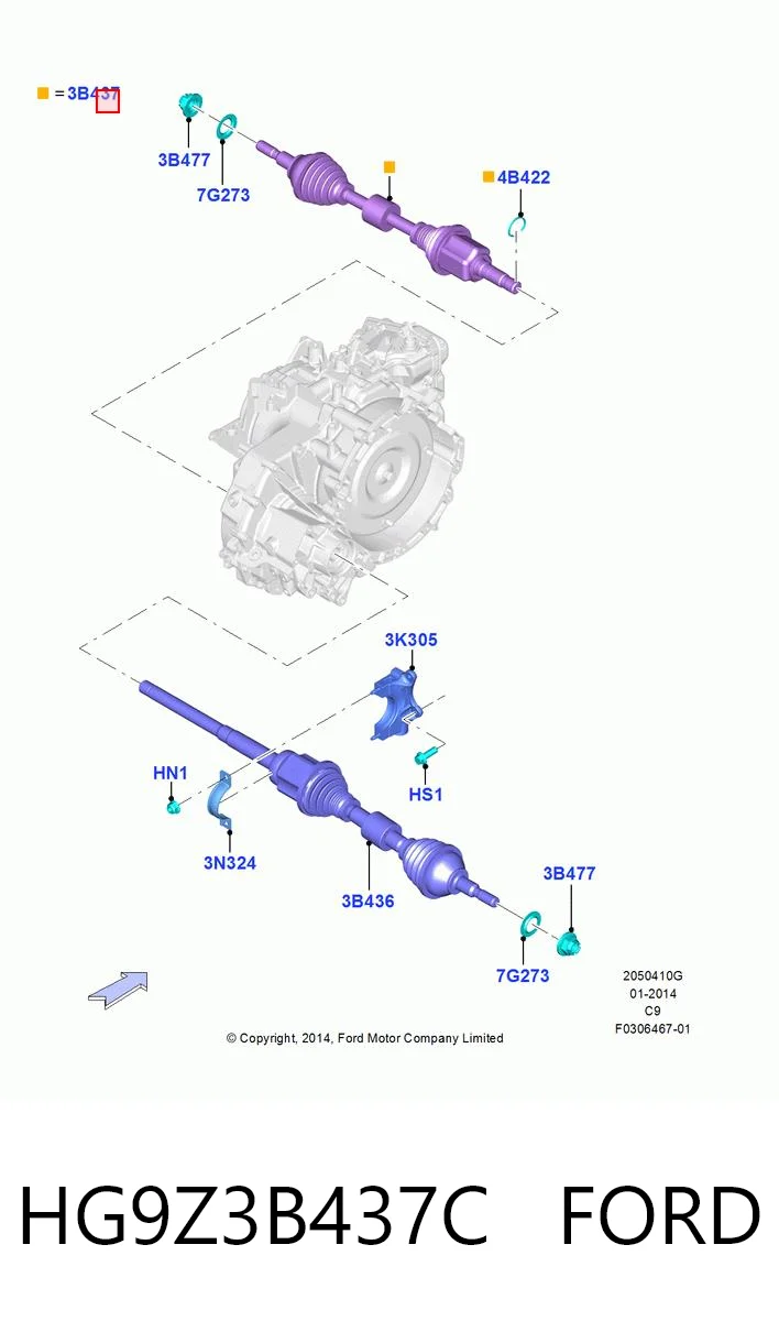 HG9Z3B437C Ford Привід лівий