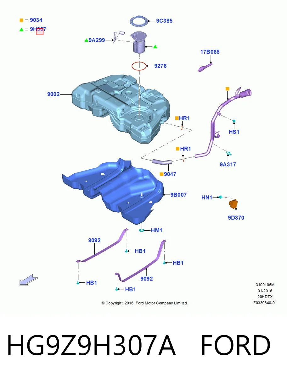 HG9Z9H307A Ford Електробензонасос