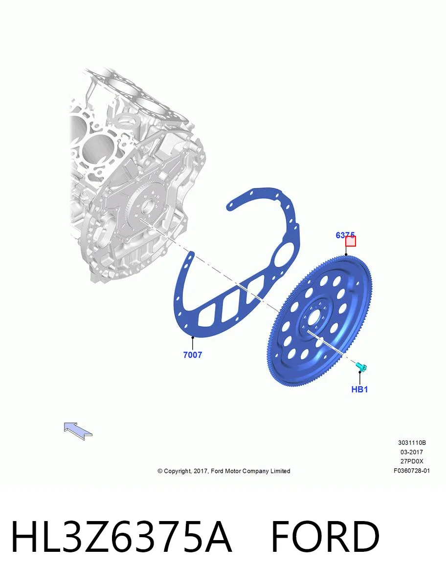 HL3Z6375A Ford Демпферний маховик