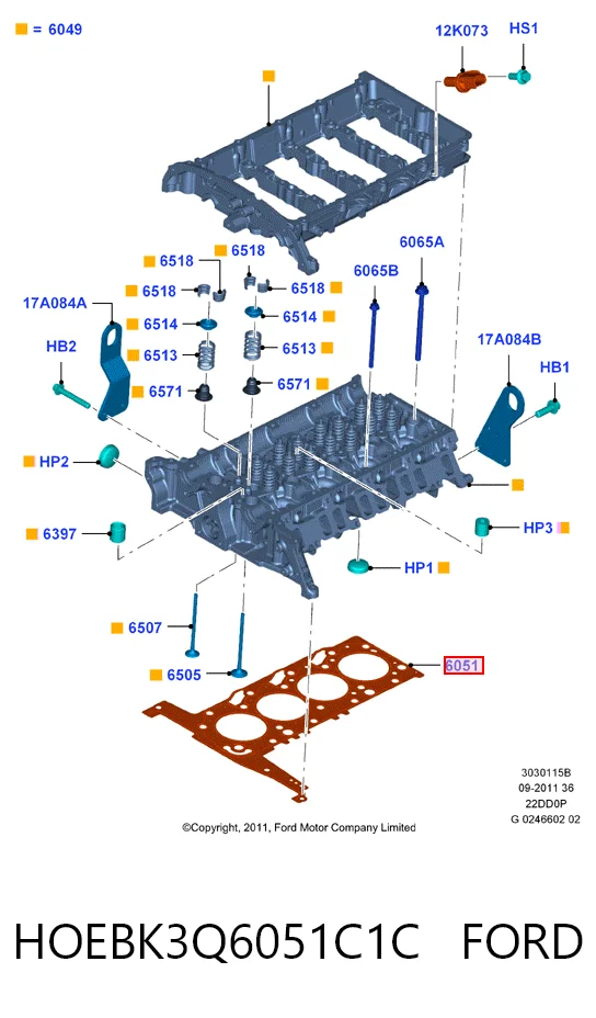Купити Прокладка ГБЦ Ford Transit VII V363