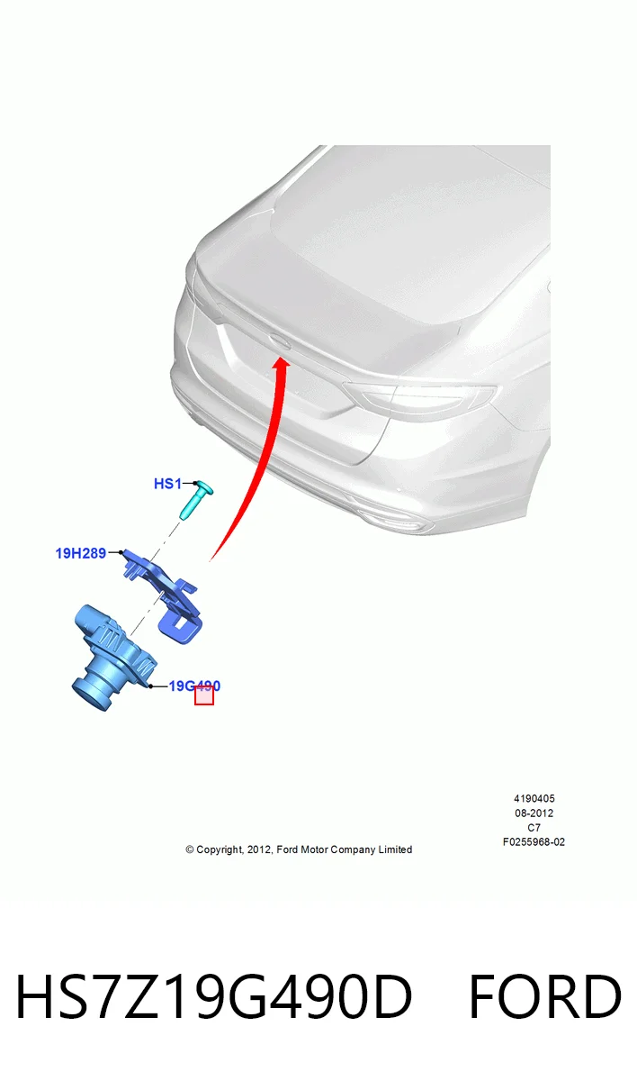 HS7Z19G490D Ford Камера заднього виду