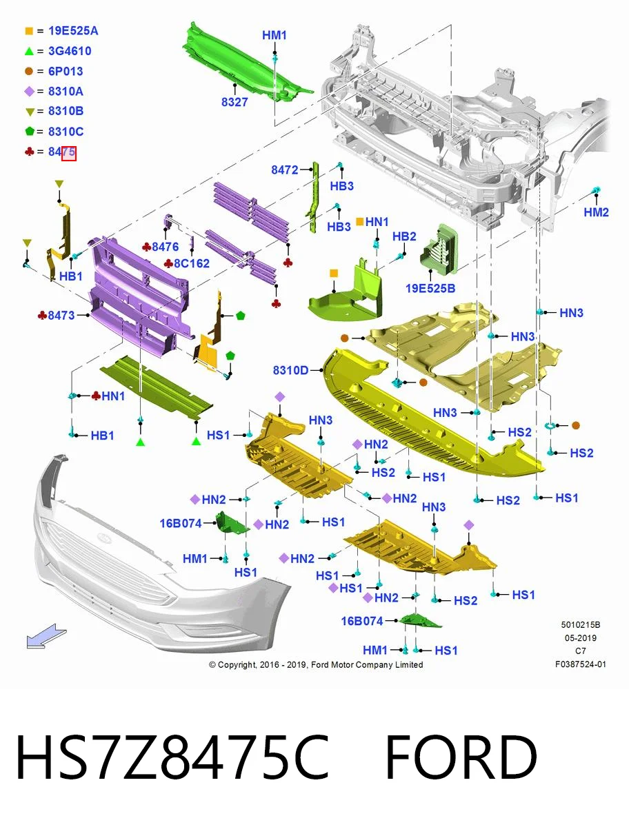 HS7Z8475C Ford Жалюзі радіатора охолодження