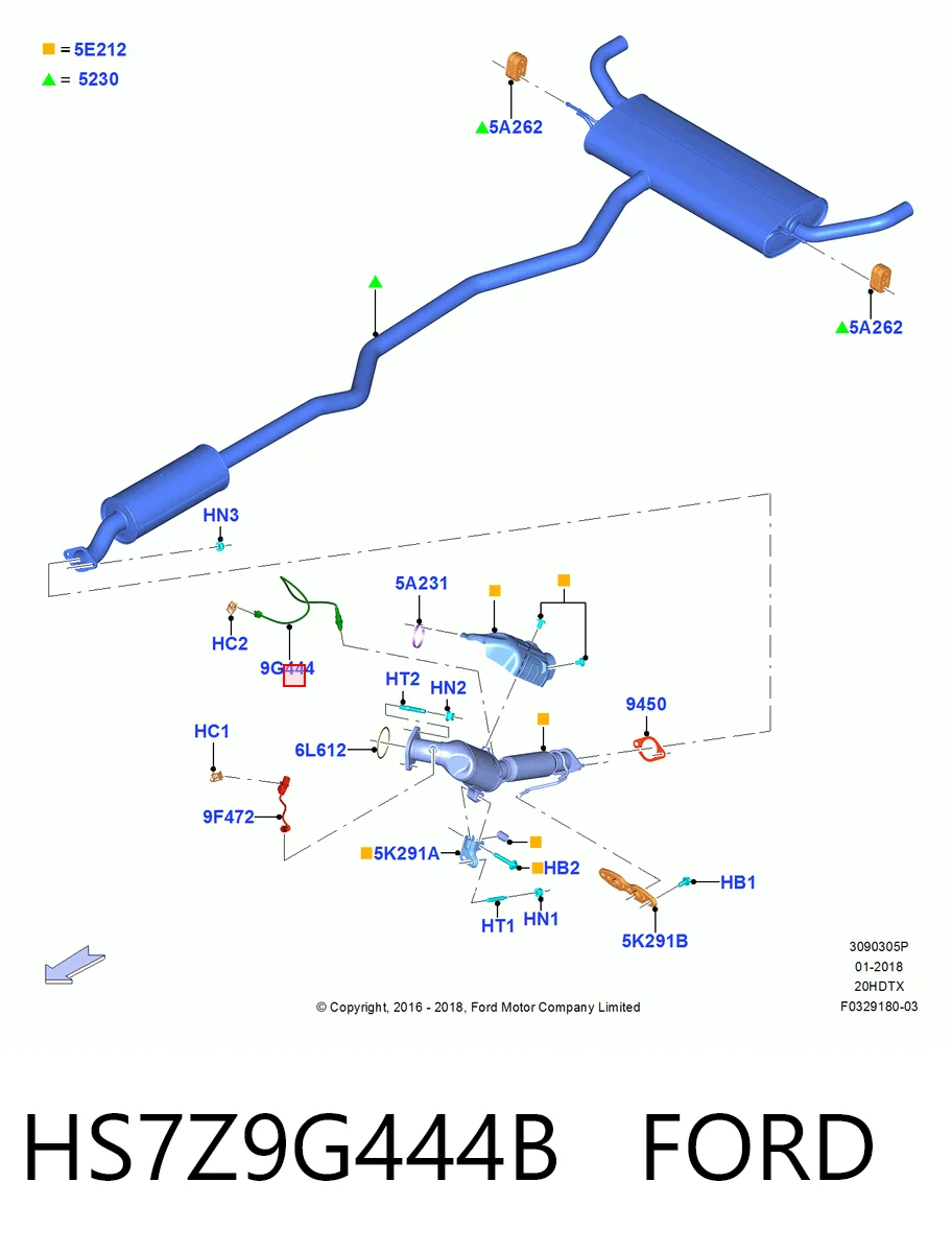HS7Z9G444B Ford Лямбда зонд після каталізатора
