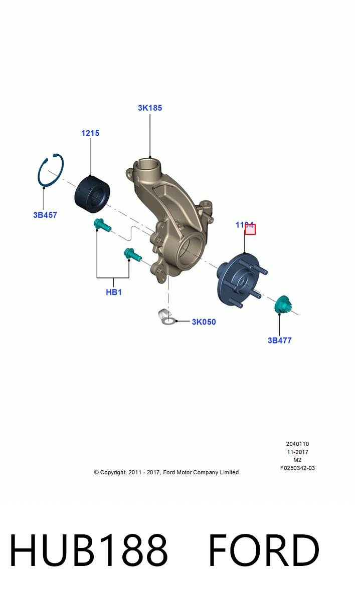 HUB188 Ford Маточина (передня)