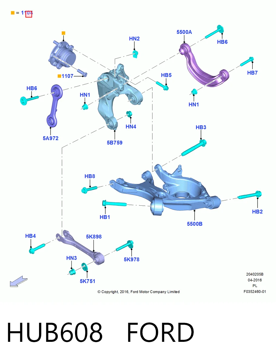 HUB608 Ford Маточина (передня)