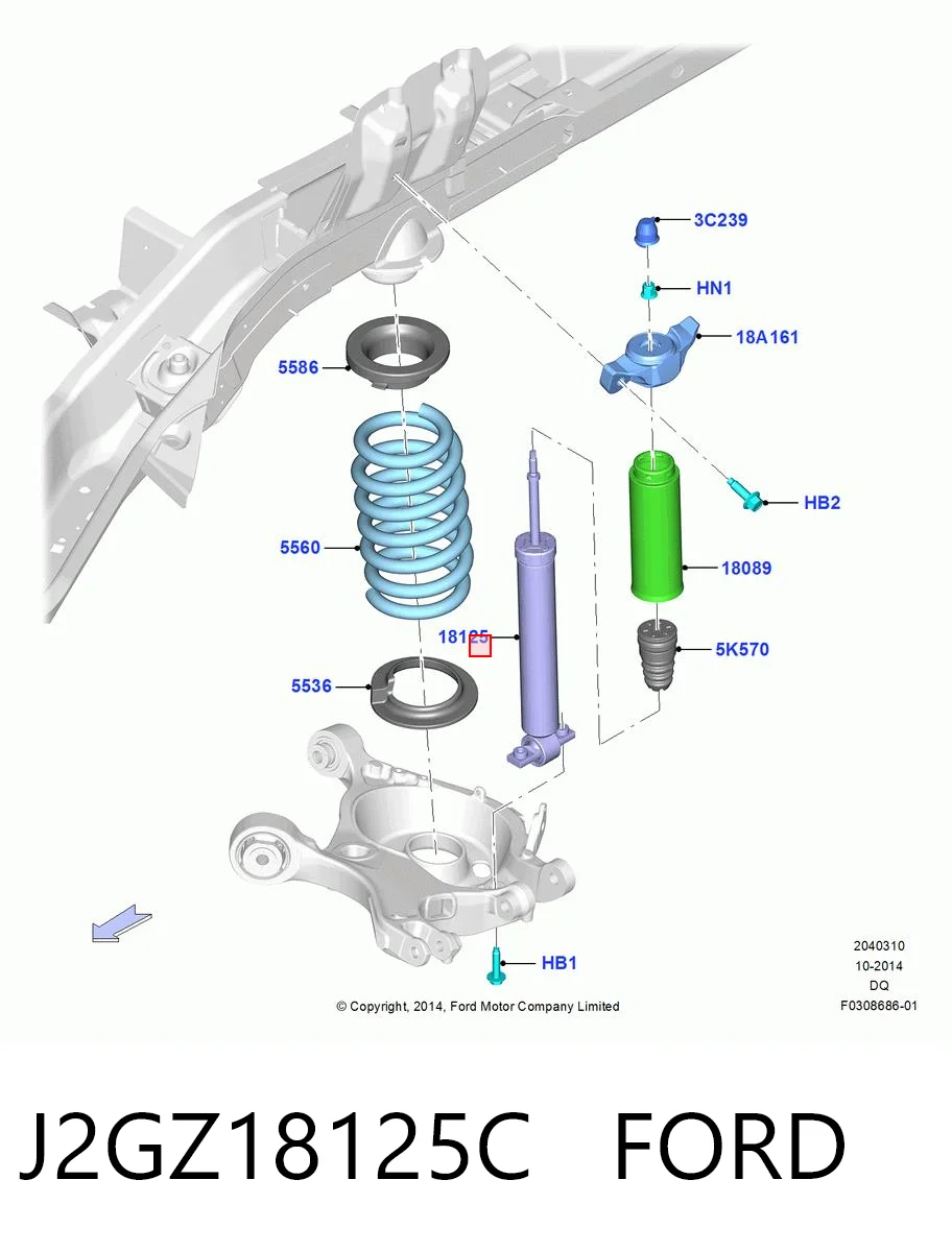 J2GZ18125C Ford Амортизатори задні