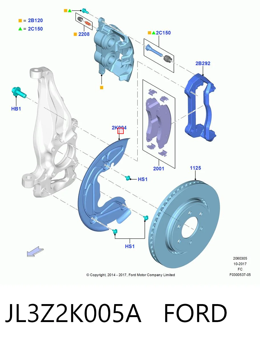 JL3Z2K005A Ford Кожух гальмівного диска