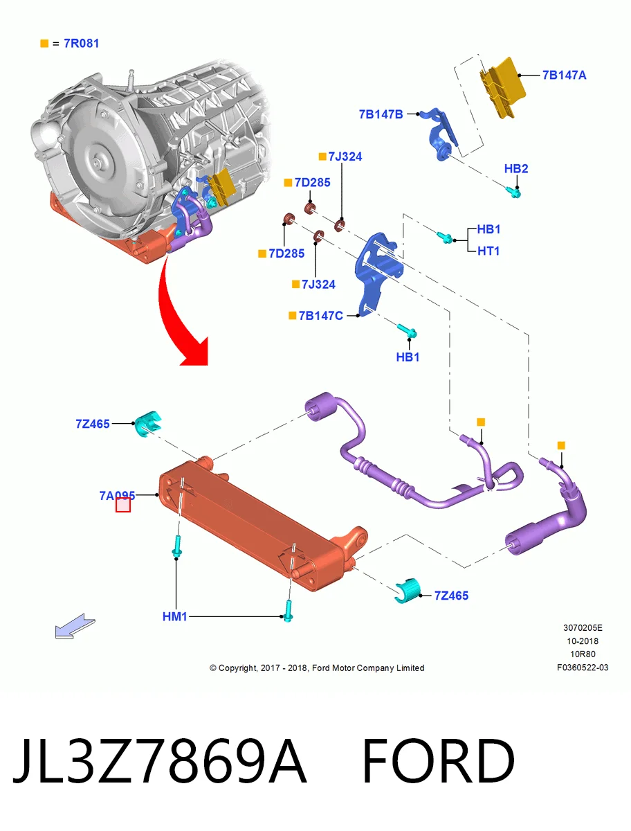 JL3Z7869A Ford Радіатор охолодження, АКПП