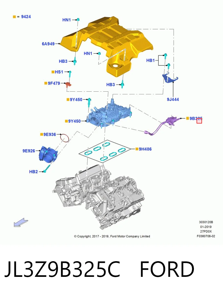 JL3Z9B325C Ford 