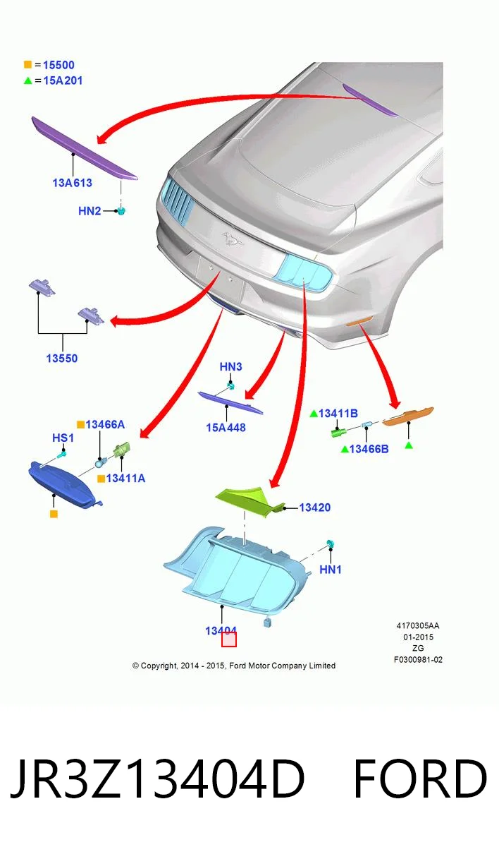 JR3Z13404D Ford Ліхтар задній правий