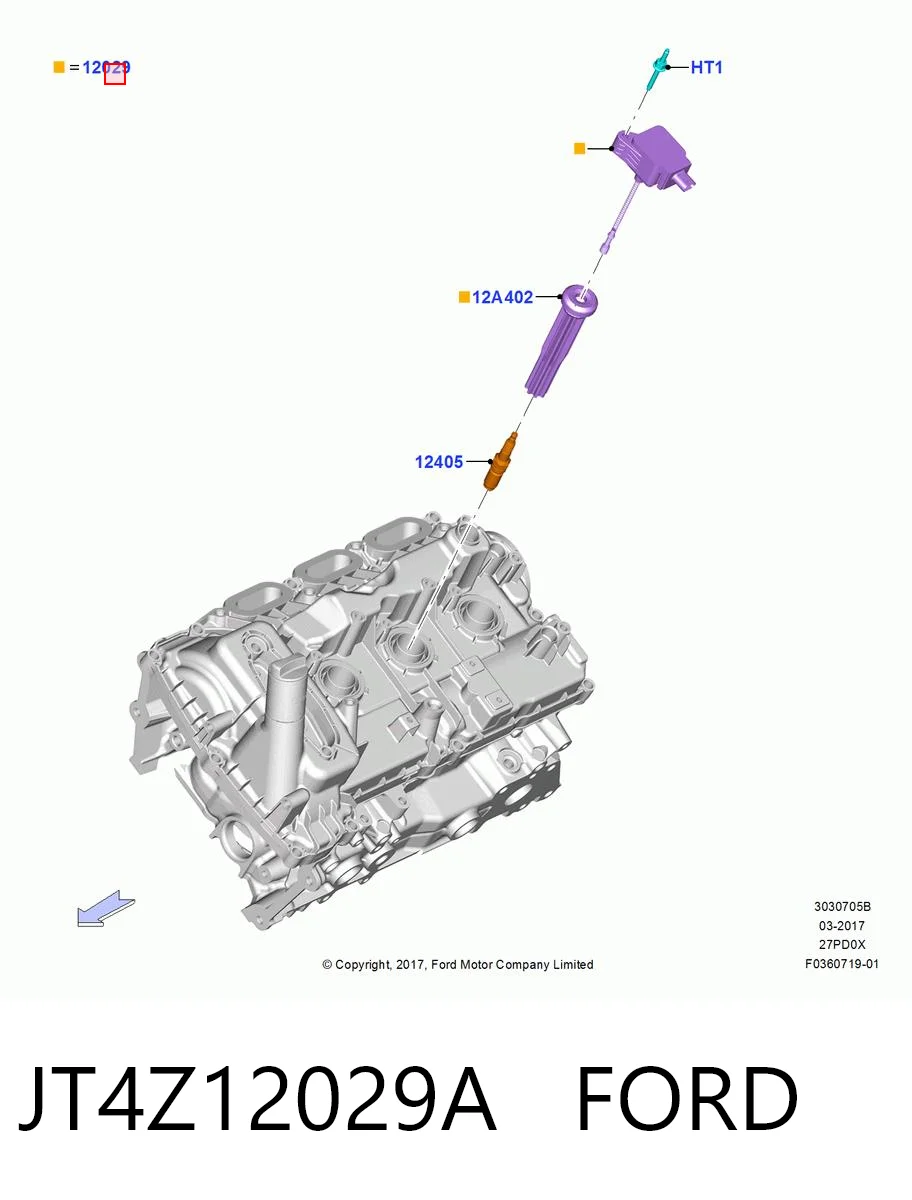 JT4Z12029A Ford Котушка запалювання