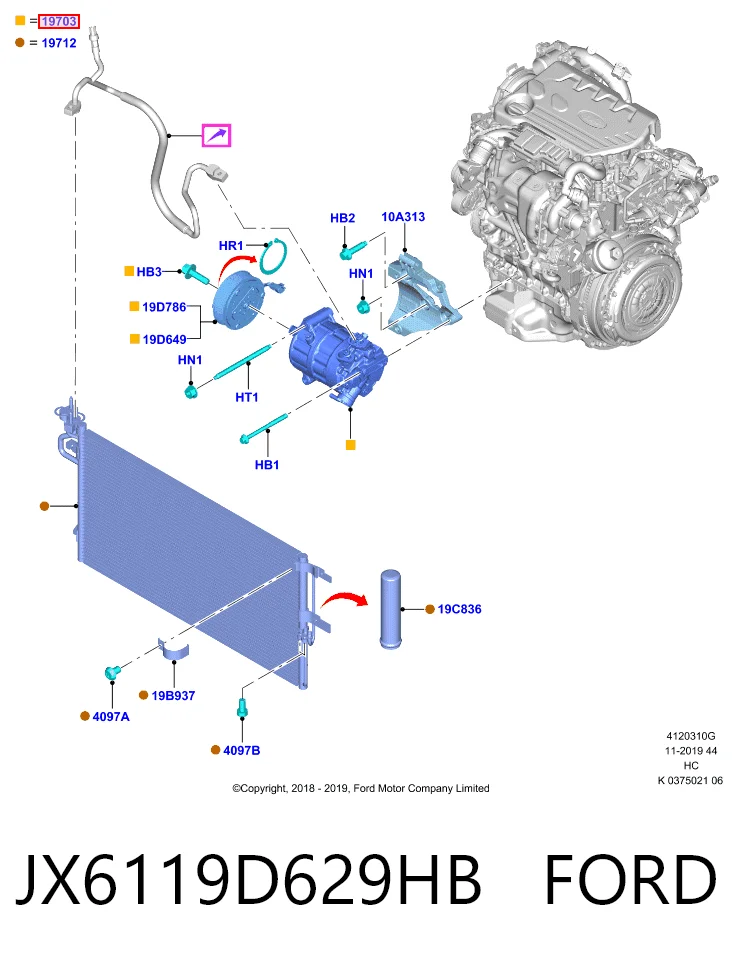 JX6119D629HB Ford Компресор холодоагенту