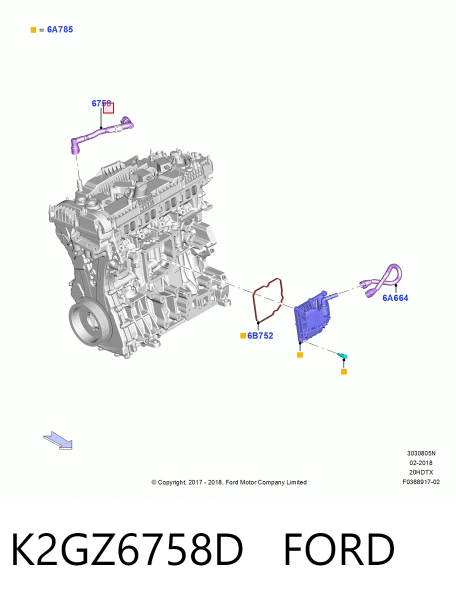 Трубка картера повітряна Ford Edge II позашляховик (CD539) (2014 - 2024) ціна, від 19.00 USD