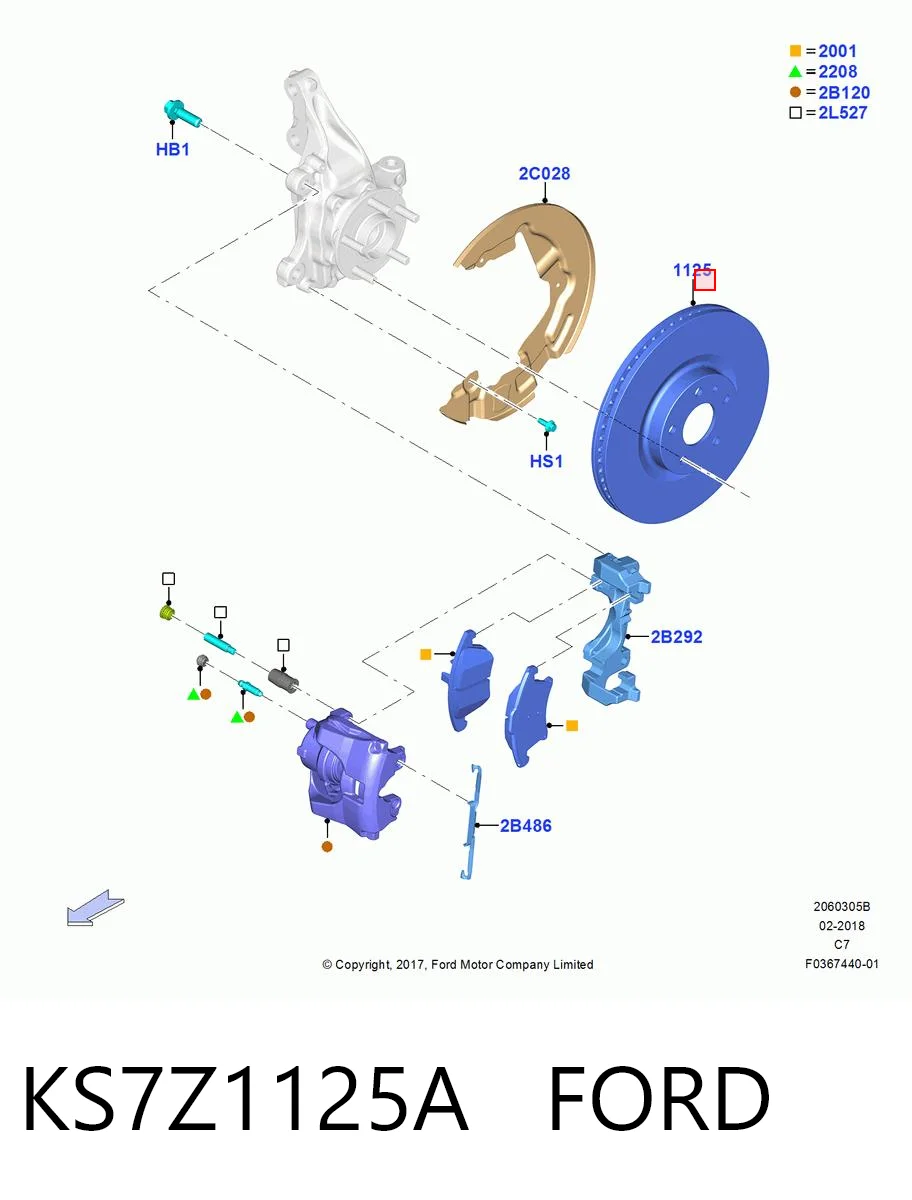 KS7Z1125A Ford Гальмо дискове переднє
