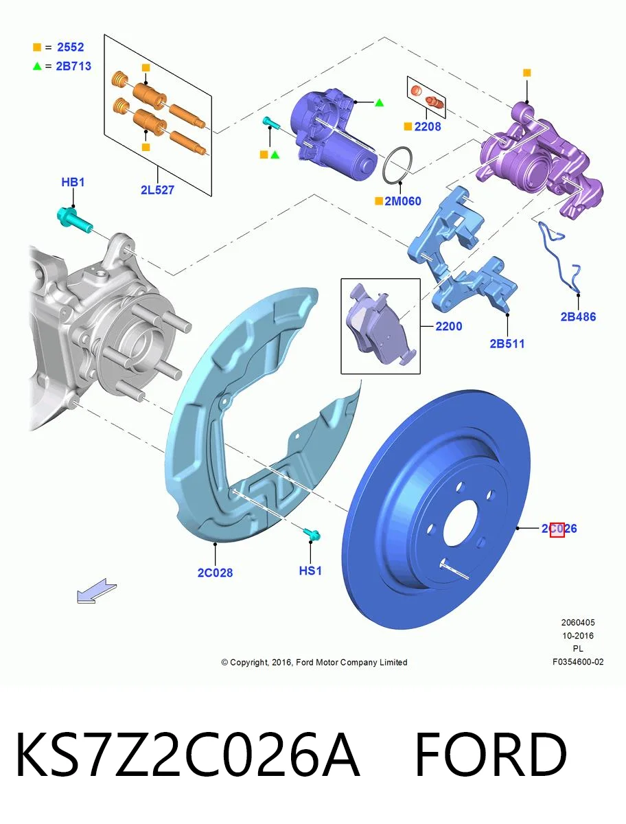 KS7Z2C026A Ford Дискові гальма