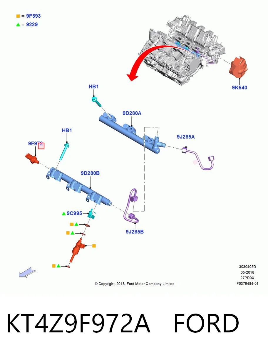 KT4Z9F972A Ford Манометри