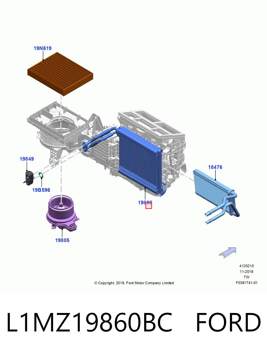 L1MZ19860BC Ford Охолоджувач повітря