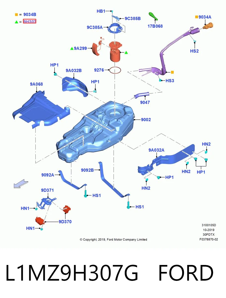 L1MZ9H307G Ford Електробензонасос