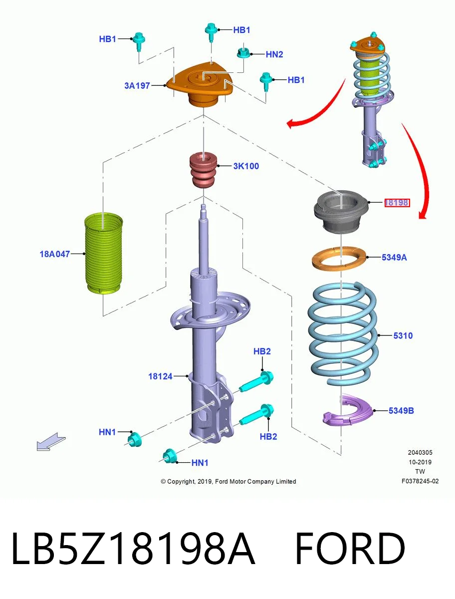 LB5Z18198A Ford Підшипник опори амортизатора