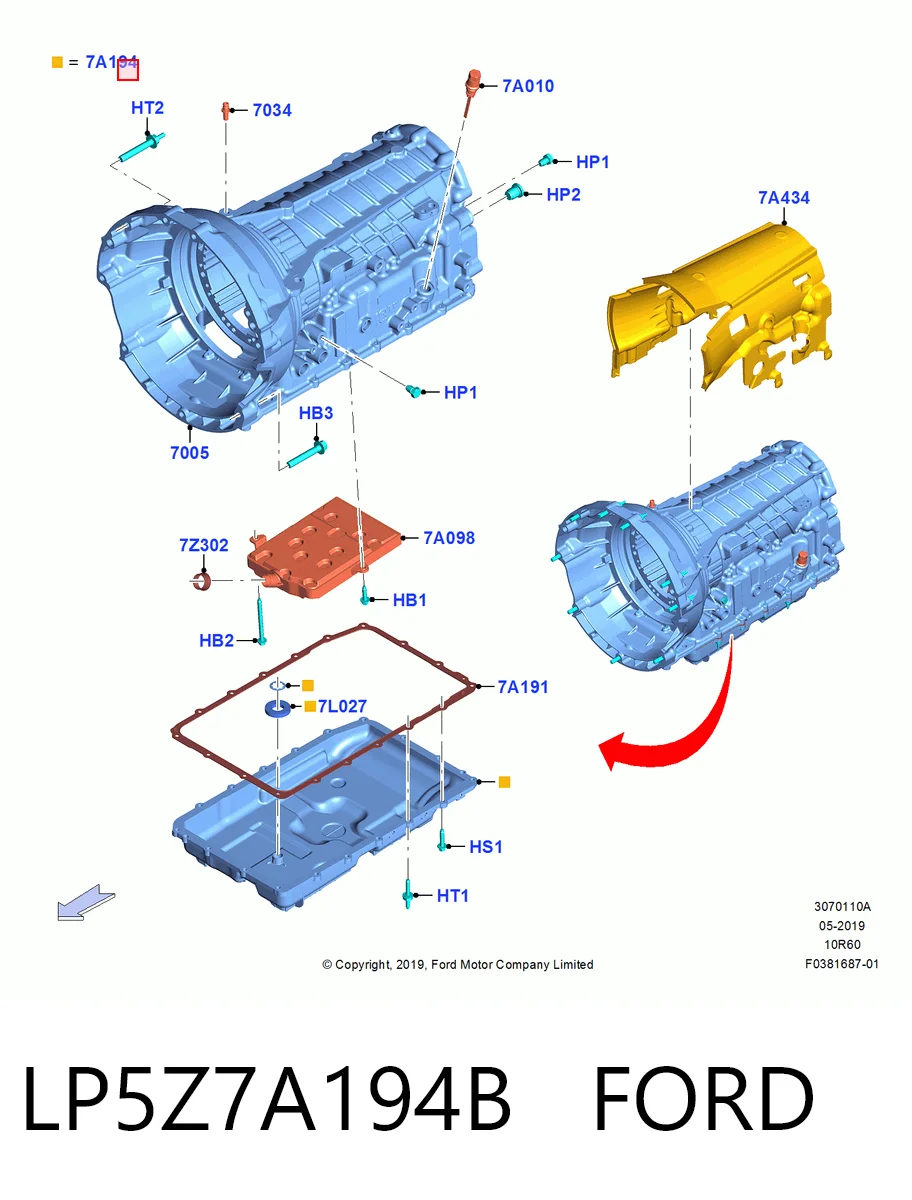 LP5Z7A194B Ford Піддон АКПП