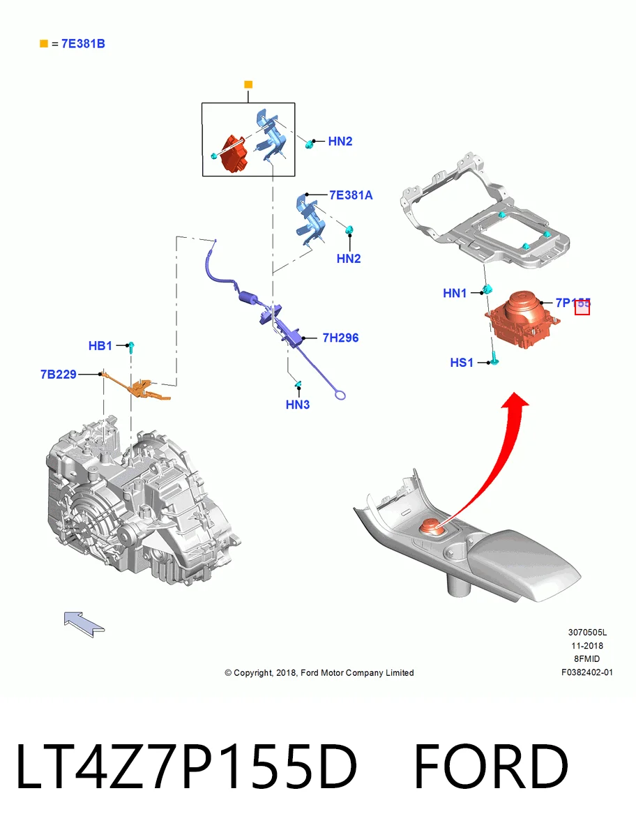 Куліса КПП на Ford Edge II CD539