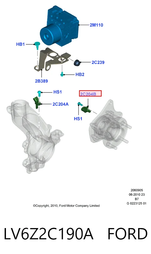 LV6Z2C190A Ford Датчик АБС (ABS) задній