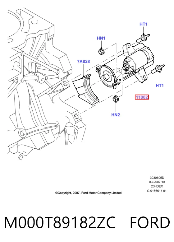 M000T89182ZC Ford Стартер двигуна