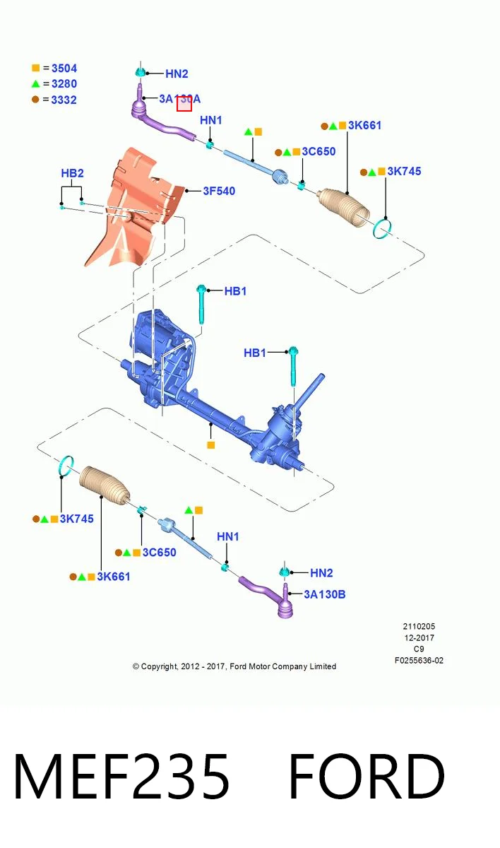 MEF235 Ford Зовнішній наконечник рульової тяги