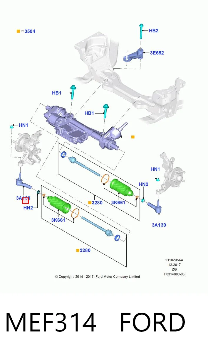 MEF314 Ford Зовнішній наконечник рульової тяги